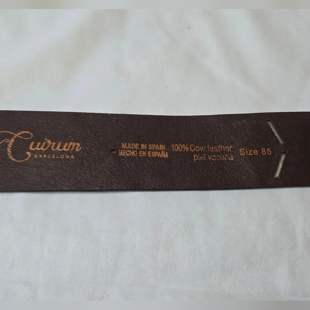 Cuirum 100% Cow Leather Hand Tooled Decorative Wide Belt Women's 85/34